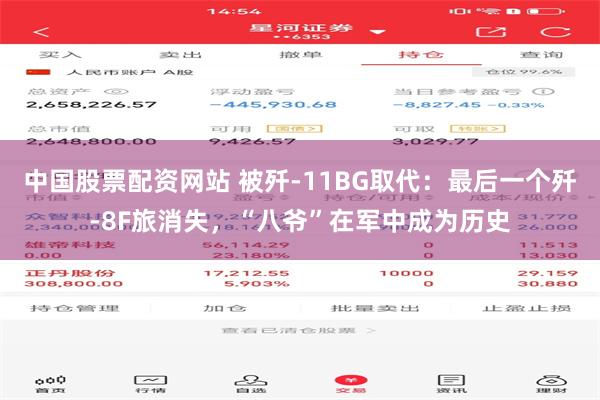 中国股票配资网站 被歼-11BG取代：最后一个歼-8F旅消失，“八爷”在军中成为历史