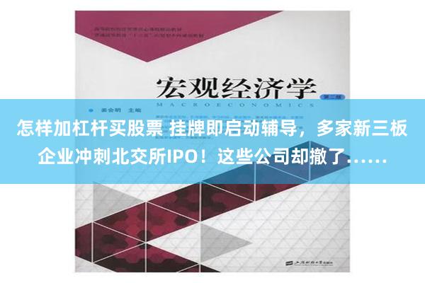 怎样加杠杆买股票 挂牌即启动辅导，多家新三板企业冲刺北交所IPO！这些公司却撤了……