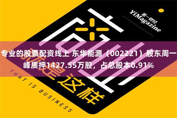 专业的股票配资线上 东华能源（002221）股东周一峰质押1427.55万股，占总股本0.91%