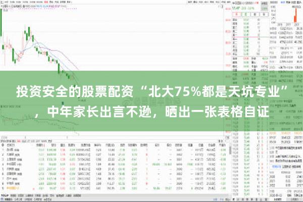 投资安全的股票配资 “北大75%都是天坑专业”，中年家长出言不逊，晒出一张表格自证