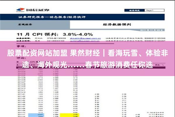 股票配资网站加盟 果然财经｜看海玩雪、体验非遗、海外观光……春节旅游消费任你选